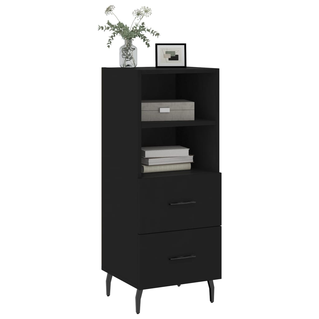 Credenza Nero 34,5x34x90 cm in Legno Multistrato - homemem39