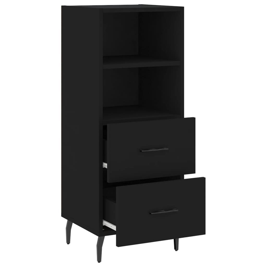 Credenza Nero 34,5x34x90 cm in Legno Multistrato - homemem39