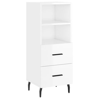 Credenza Bianco Lucido 34,5x34x90 cm in Legno Multistrato - homemem39