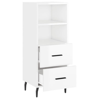 Credenza Bianco Lucido 34,5x34x90 cm in Legno Multistrato - homemem39