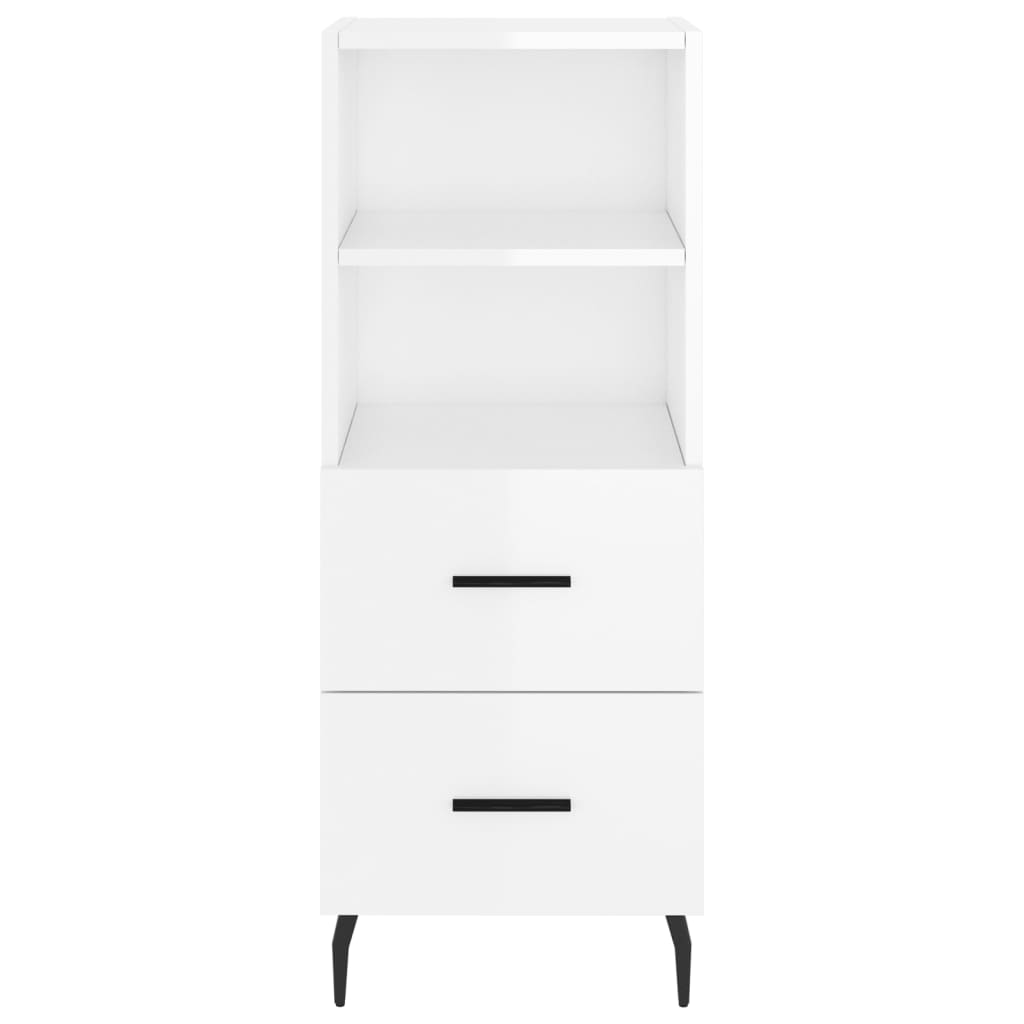 Credenza Bianco Lucido 34,5x34x90 cm in Legno Multistrato - homemem39