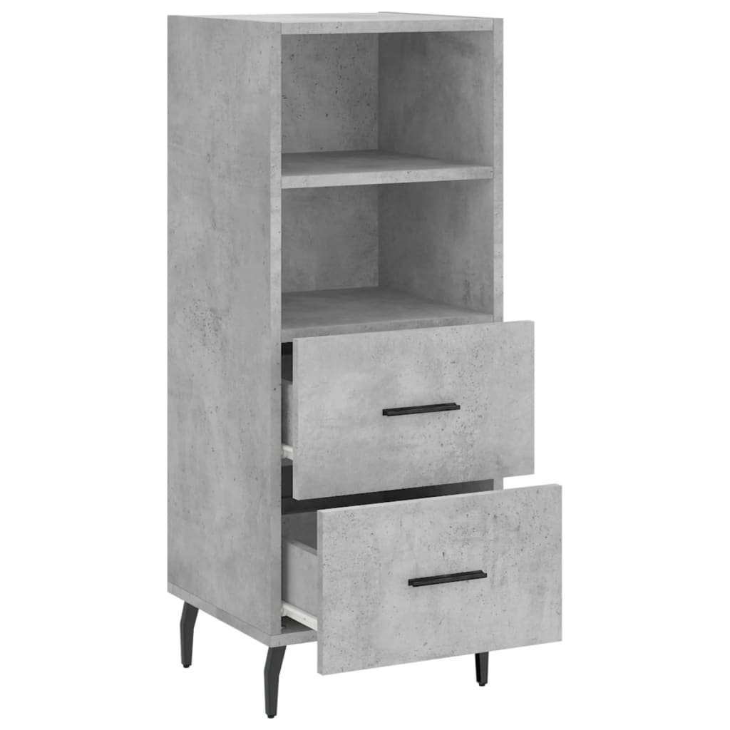 Credenza Grigio Cemento 34,5x34x90 cm in Legno Multistrato - homemem39