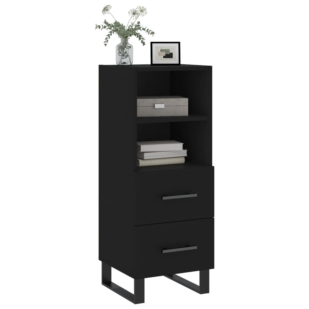 Credenza Nero 34,5x34x90 cm in Legno Multistrato - homemem39