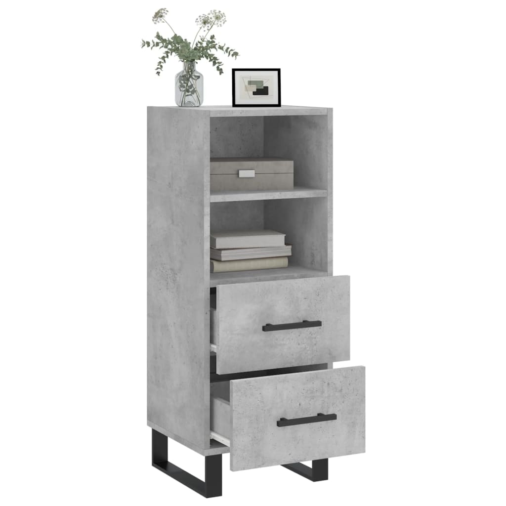 Credenza Grigio Cemento 34,5x34x90 cm in Legno Multistrato - homemem39