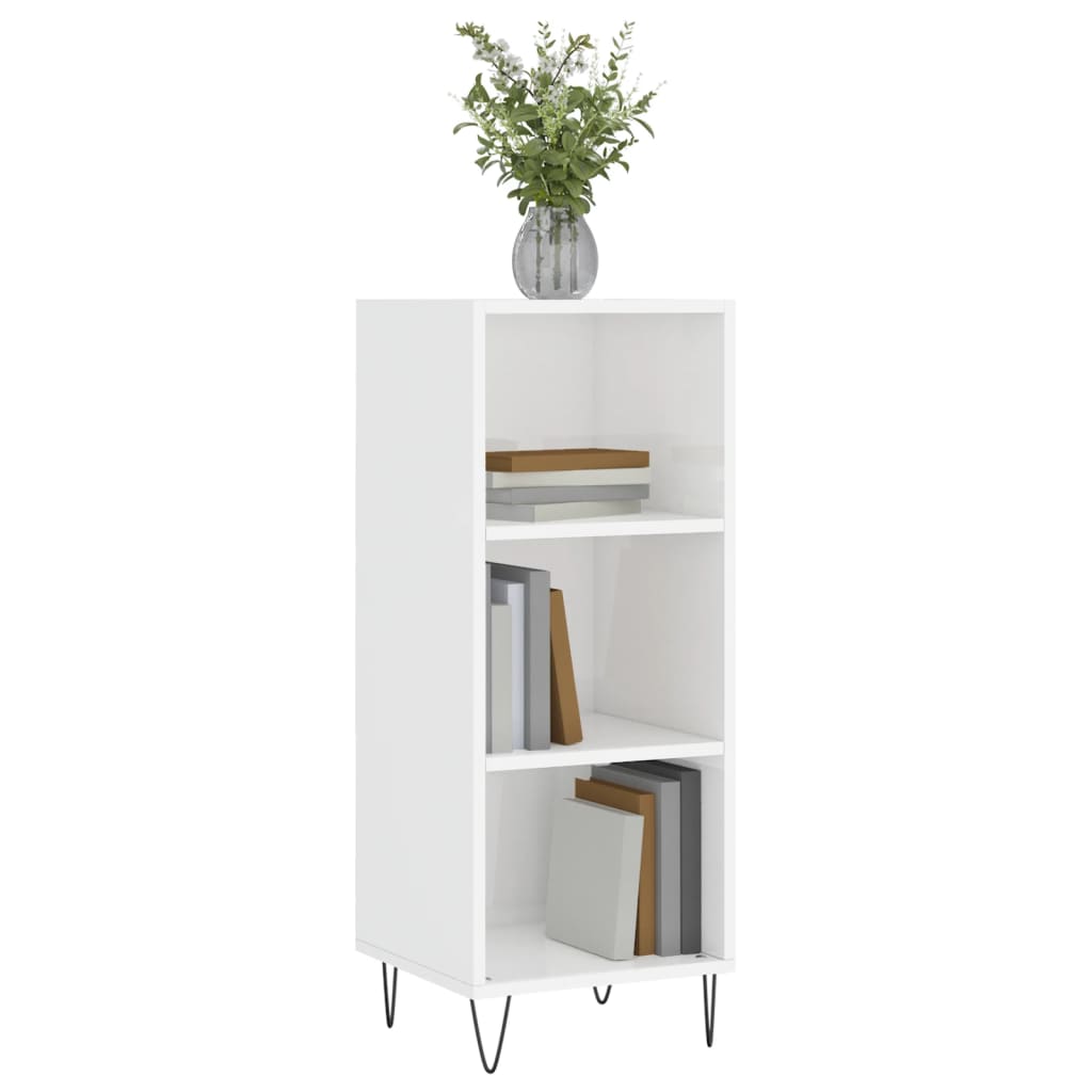 Credenza Bianco Lucido 34,5x32,5x90 cm in Legno Multistrato - homemem39