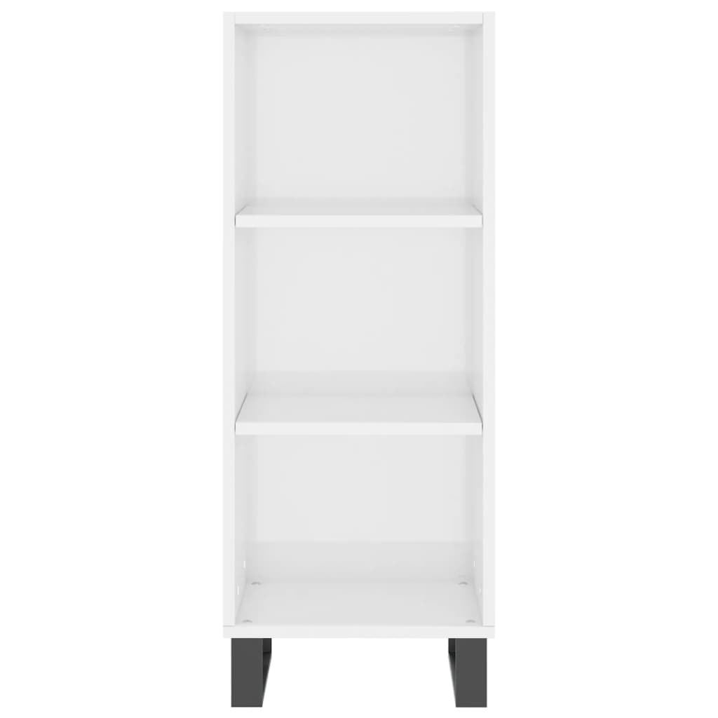 Credenza Bianco Lucido 34,5x32,5x90 cm in Legno Multistrato - homemem39