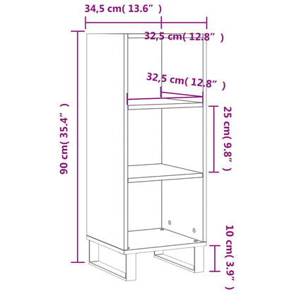 Credenza Rovere Sonoma 34,5x32,5x90 cm in Legno Multistrato - homemem39