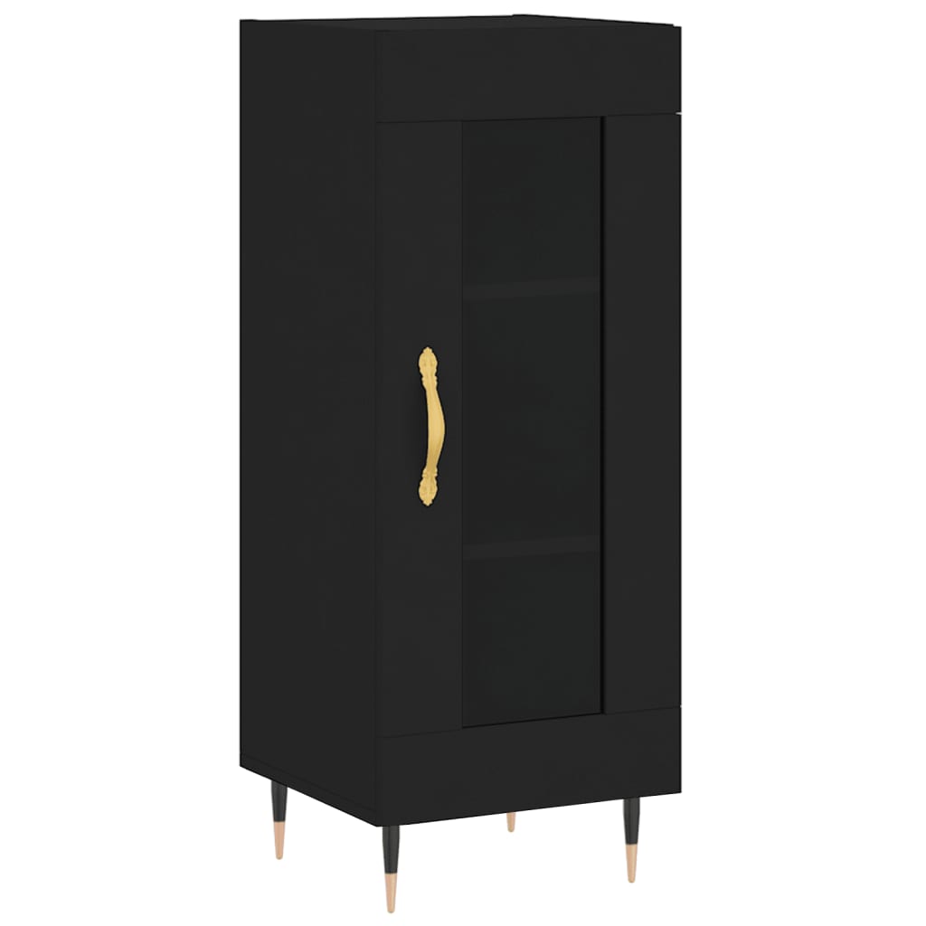 Credenza Nero 34,5x34x90 cm in Legno Multistrato - homemem39