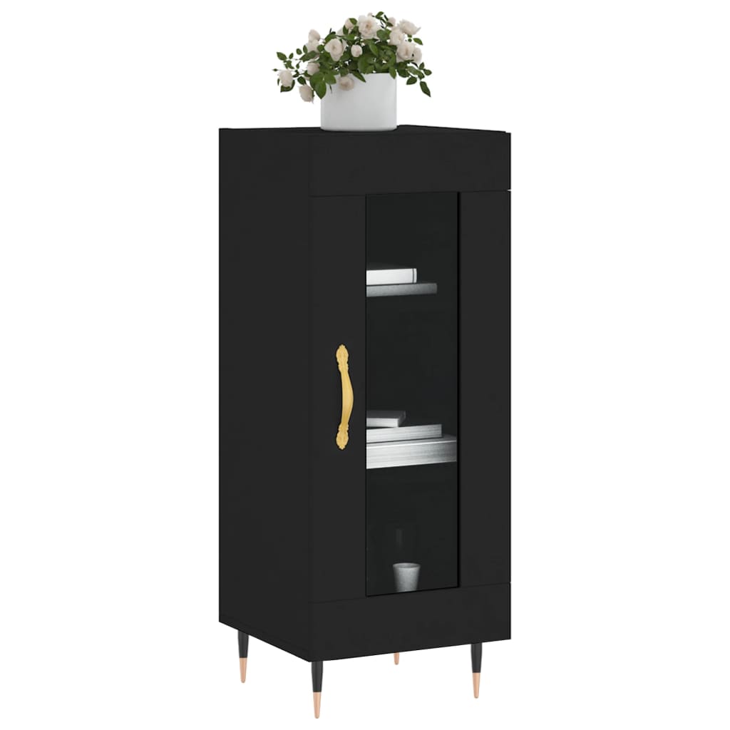 Credenza Nero 34,5x34x90 cm in Legno Multistrato - homemem39