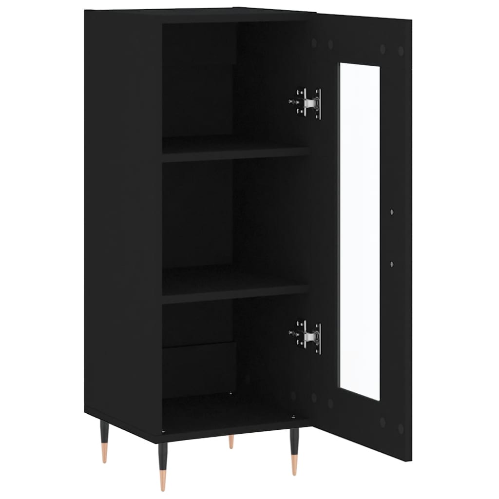 Credenza Nero 34,5x34x90 cm in Legno Multistrato - homemem39