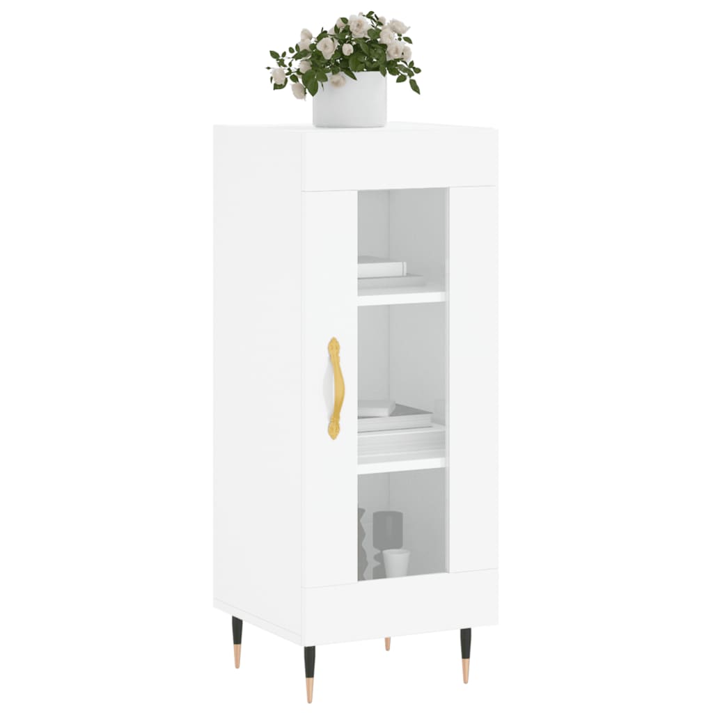 Credenza Bianco Lucido 34,5x34x90 cm in Legno Multistrato - homemem39