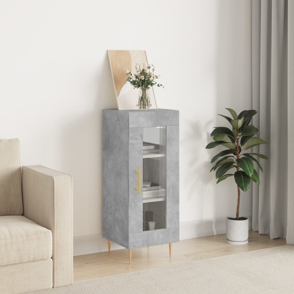 Credenza Grigio Cemento 34,5x34x90 cm in Legno Multistrato - homemem39