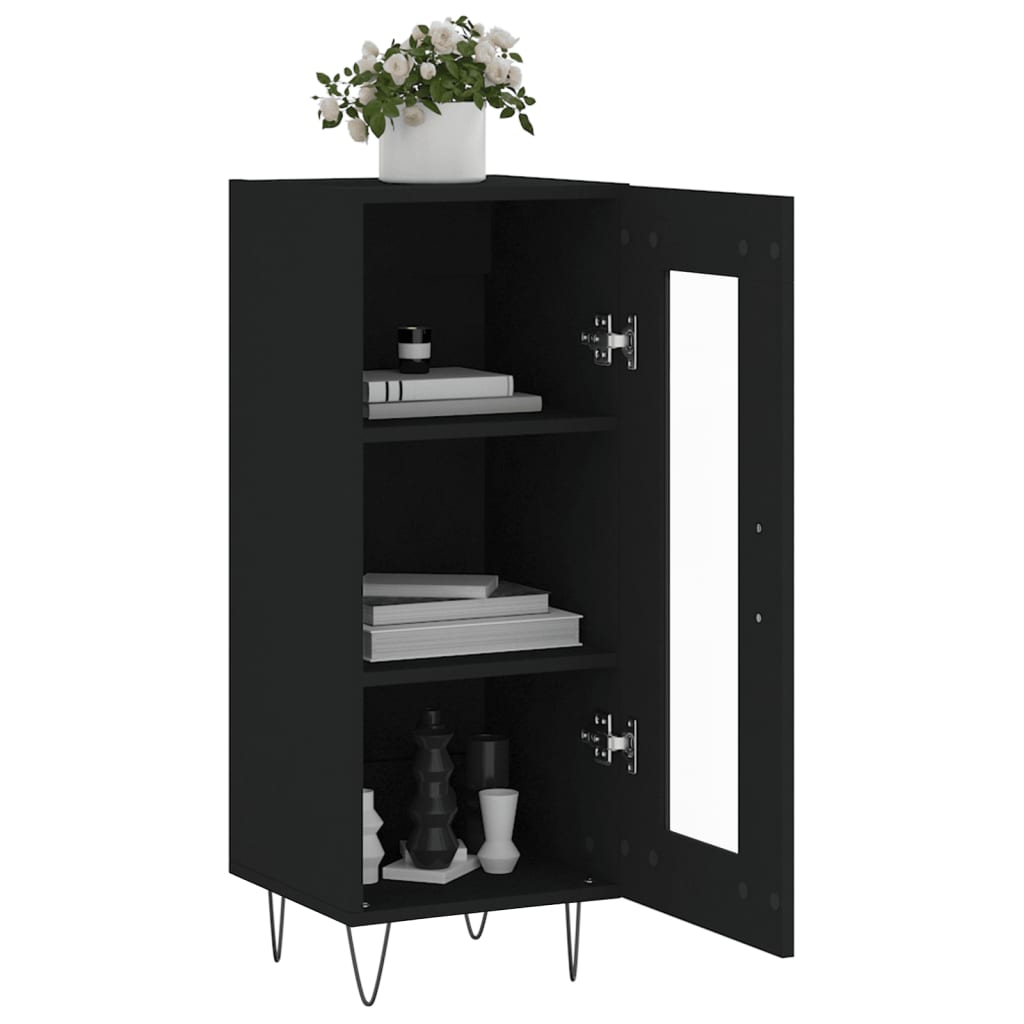 Credenza Nero 34,5x34x90 cm in Legno Multistrato - homemem39