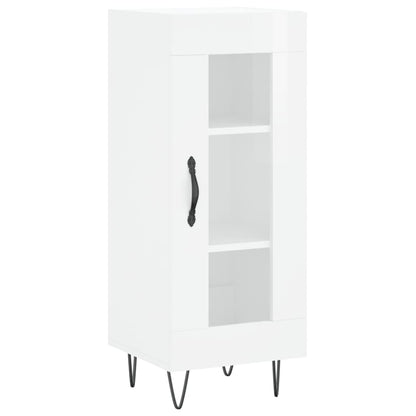 Credenza Bianco Lucido 34,5x34x90 cm in Legno Multistrato - homemem39