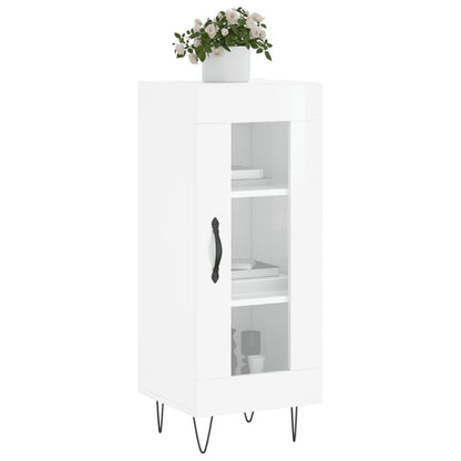 Credenza Bianco Lucido 34,5x34x90 cm in Legno Multistrato - homemem39