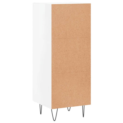 Credenza Bianco Lucido 34,5x34x90 cm in Legno Multistrato - homemem39