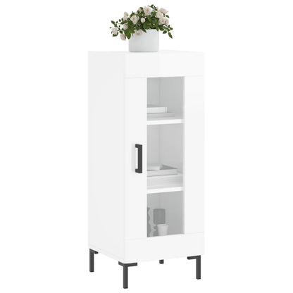 Credenza Bianco Lucido 34,5x34x90 cm in Legno Multistrato - homemem39