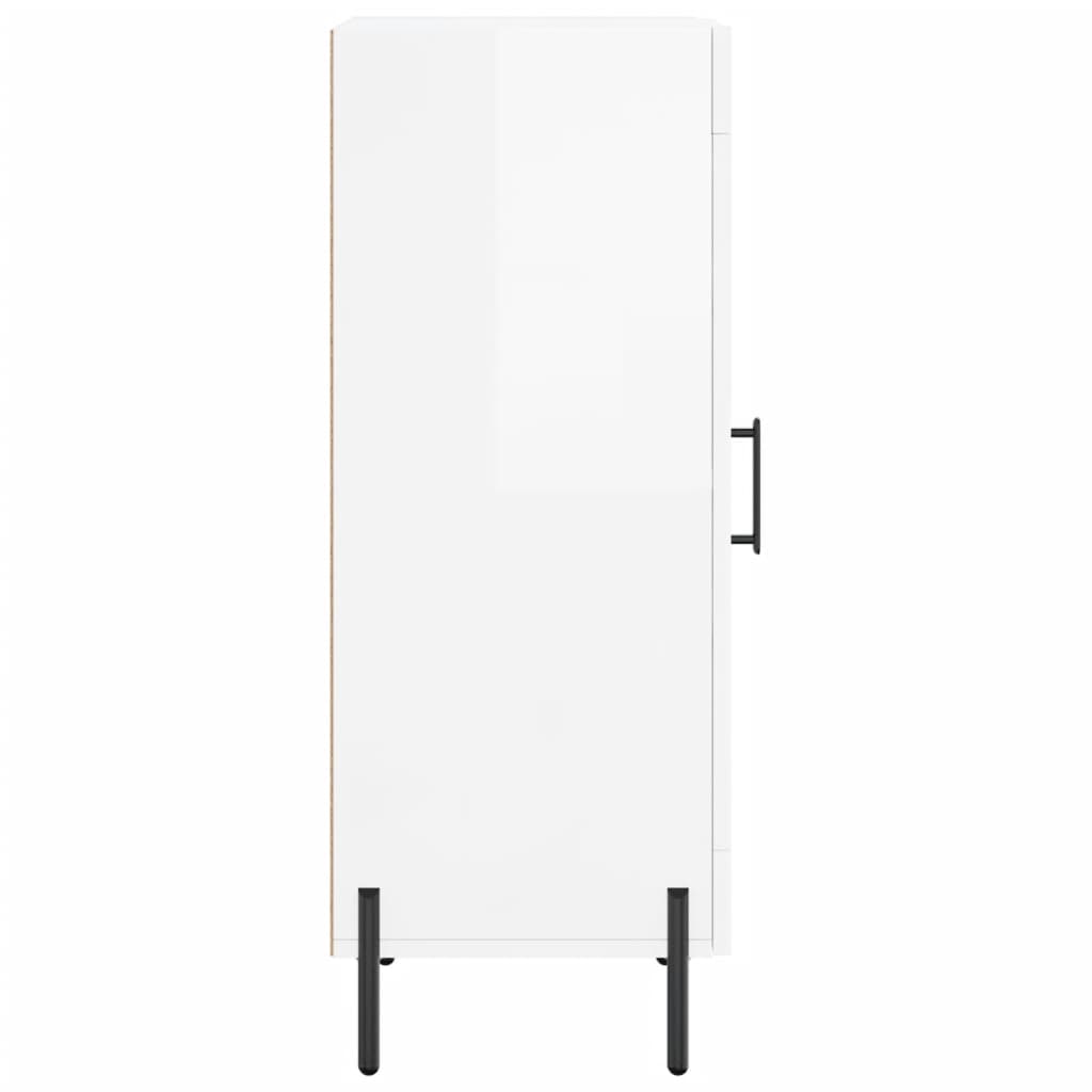 Credenza Bianco Lucido 34,5x34x90 cm in Legno Multistrato - homemem39