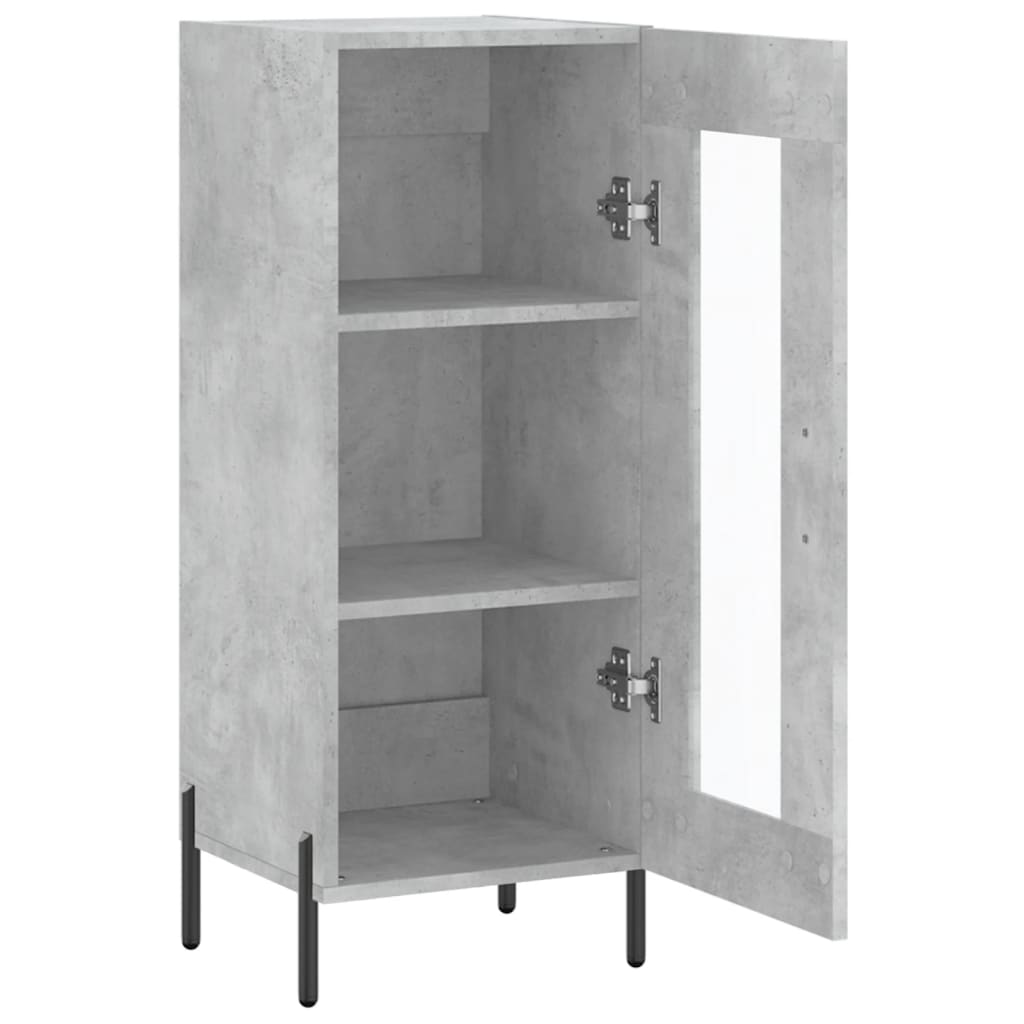 Credenza Grigio Cemento 34,5x34x90 cm in Legno Multistrato - homemem39