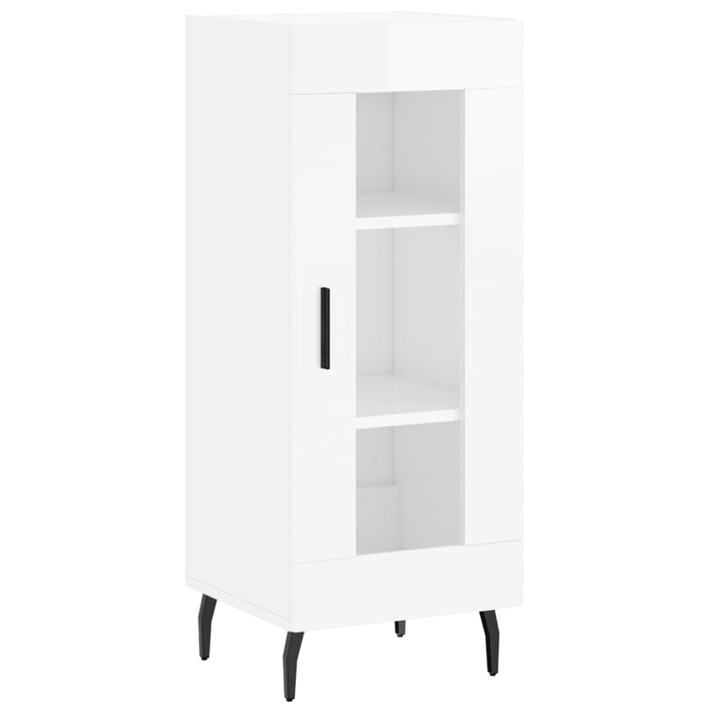 Credenza Bianco Lucido 34,5x34x90 cm in Legno Multistrato - homemem39