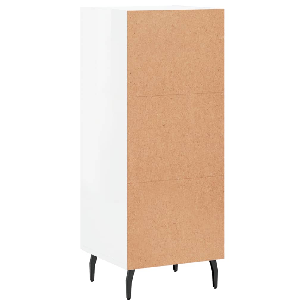 Credenza Bianco Lucido 34,5x34x90 cm in Legno Multistrato - homemem39