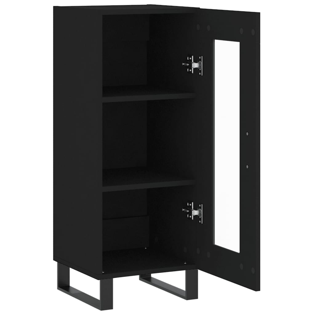 Credenza Nero 34,5x34x90 cm in Legno Multistrato - homemem39