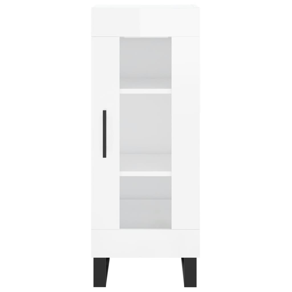 Credenza Bianco Lucido 34,5x34x90 cm in Legno Multistrato - homemem39