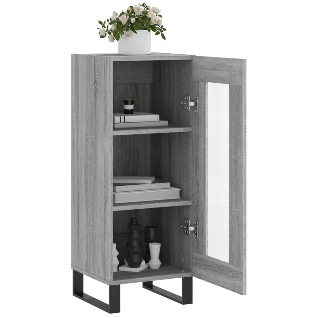 Credenza Grigio Sonoma 34,5x34x90 cm in Legno Multistrato - homemem39