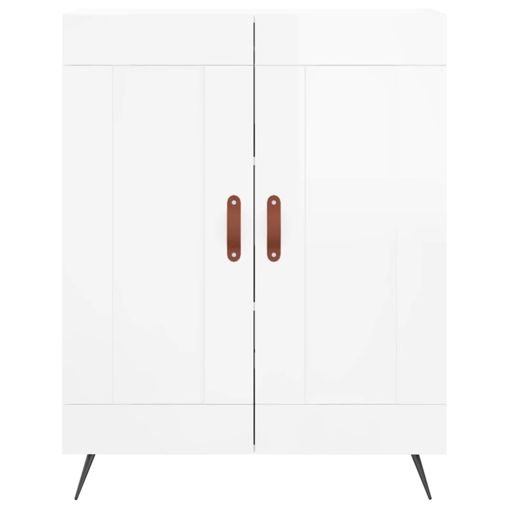 Credenza 69,5x34x90 cm in Legno Multistrato Bianco Lucido - homemem39