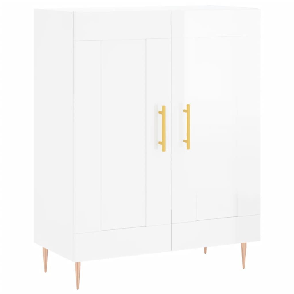 Credenza 69,5x34x90 cm in Legno Multistrato Bianco Lucido - homemem39