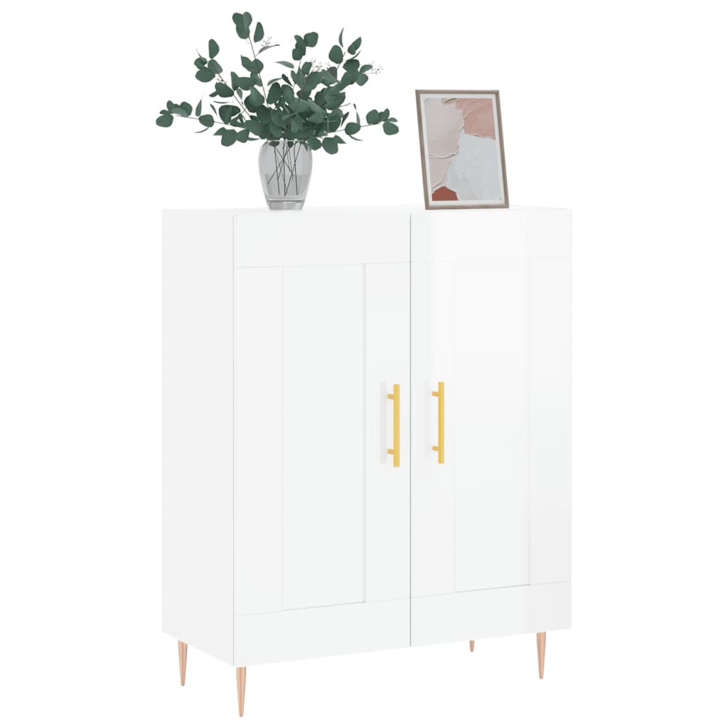 Credenza 69,5x34x90 cm in Legno Multistrato Bianco Lucido - homemem39