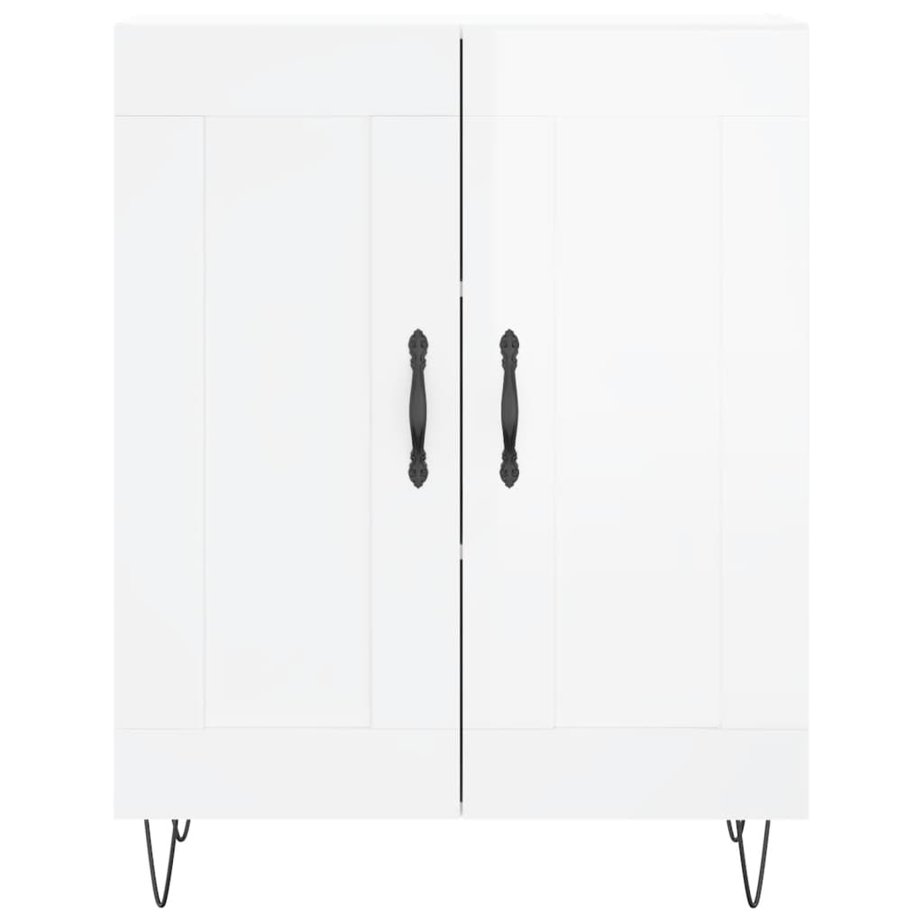 Credenza 69,5x34x90 cm in Legno Multistrato Bianco Lucido - homemem39