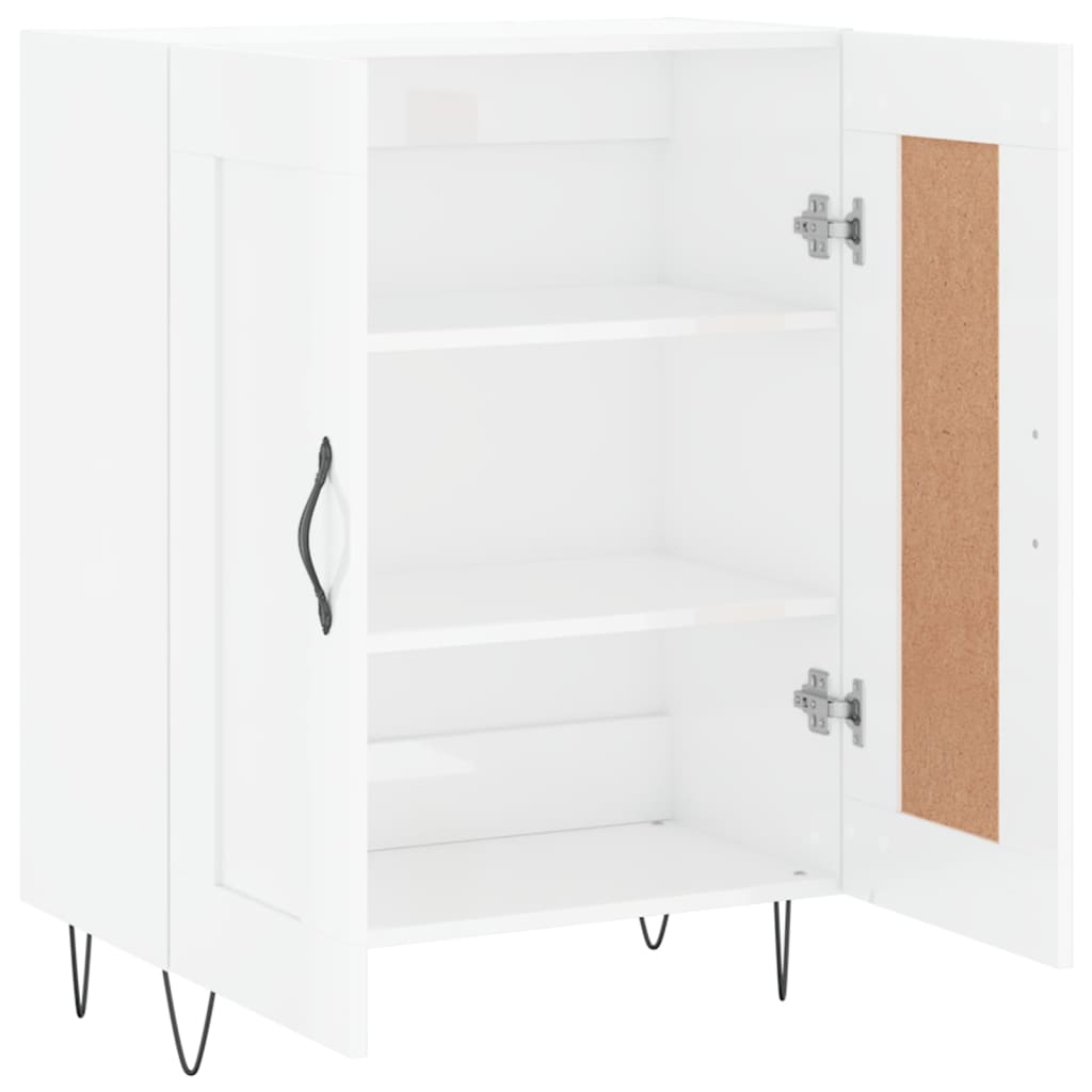 Credenza 69,5x34x90 cm in Legno Multistrato Bianco Lucido - homemem39