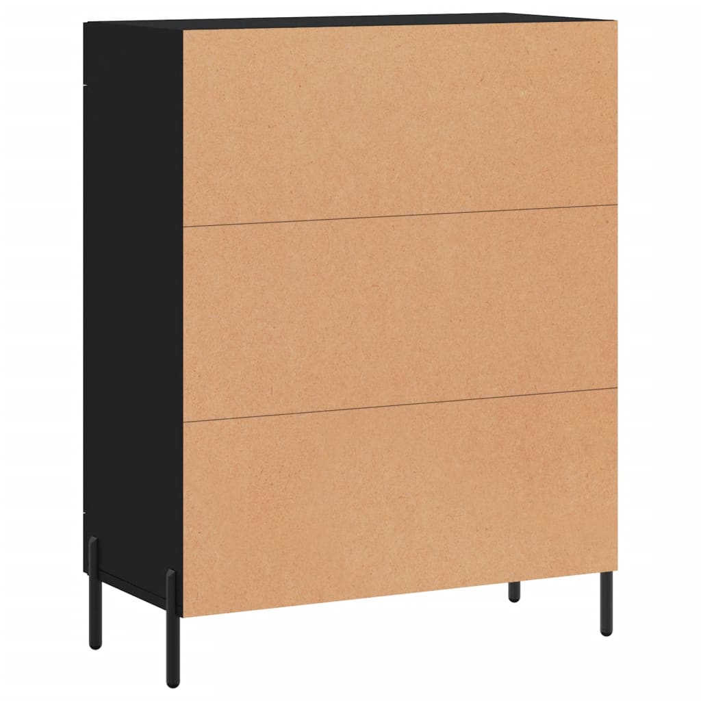 Credenza Nera 69,5x34x90 cm in Legno Multistrato - homemem39