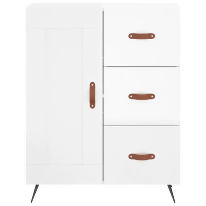 Credenza 69,5x34x90 cm in Legno Multistrato Bianco Lucido - homemem39