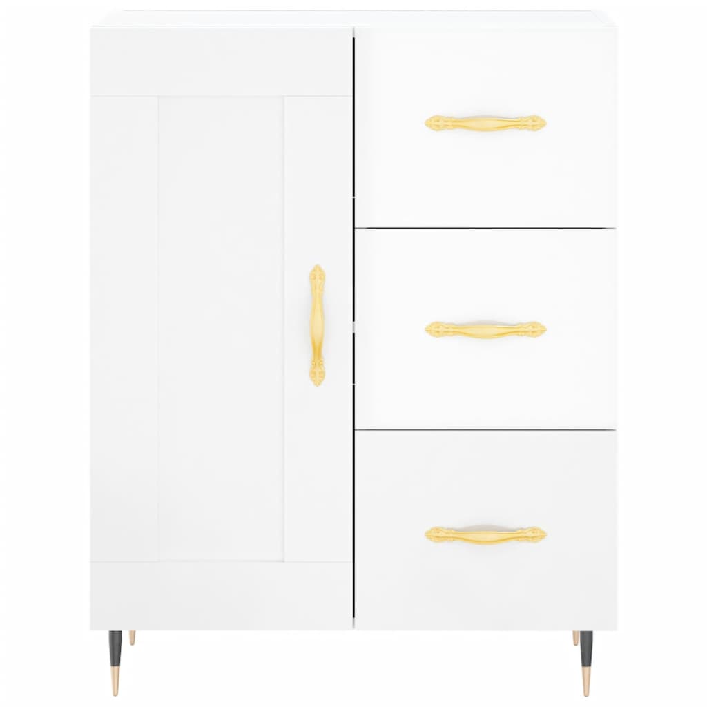 Credenza 69,5x34x90 cm in Legno Multistrato Bianco Lucido - homemem39