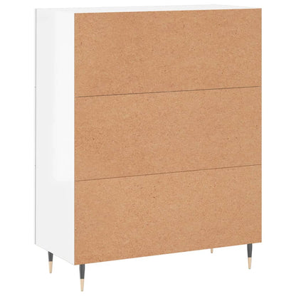 Credenza 69,5x34x90 cm in Legno Multistrato Bianco Lucido - homemem39