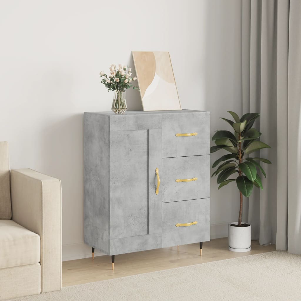 Credenza Grigio Cemento 69,5x34x90 cm in Legno Multistrato - homemem39