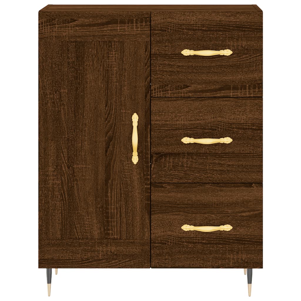 Credenza Rovere Marrone 69,5x34x90 cm in Legno Multistrato - homemem39