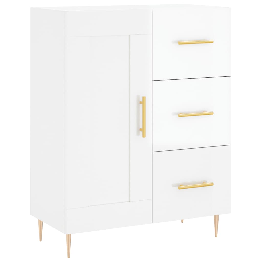 Credenza 69,5x34x90 cm in Legno Multistrato Bianco Lucido - homemem39