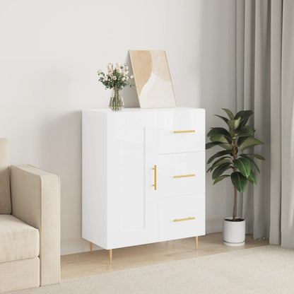 Credenza 69,5x34x90 cm in Legno Multistrato Bianco Lucido - homemem39