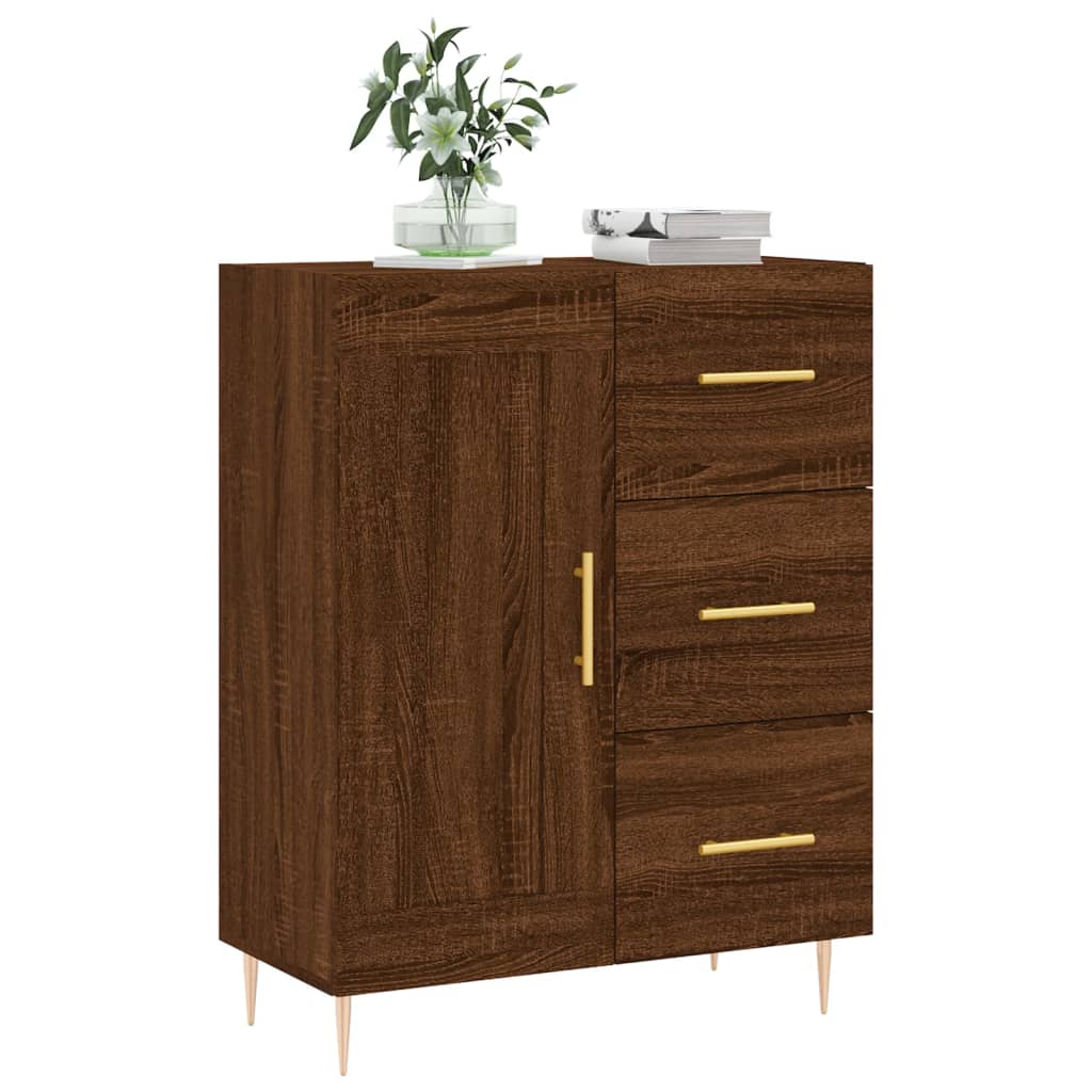 Credenza Rovere Marrone 69,5x34x90 cm in Legno Multistrato - homemem39