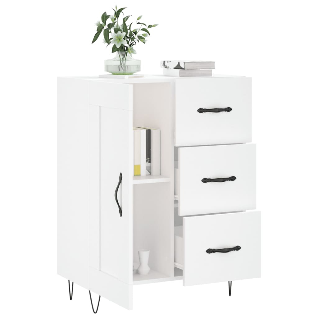 Credenza 69,5x34x90 cm in Legno Multistrato Bianco Lucido - homemem39