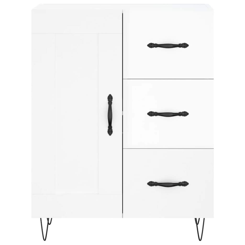 Credenza 69,5x34x90 cm in Legno Multistrato Bianco Lucido - homemem39