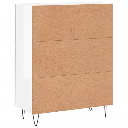 Credenza 69,5x34x90 cm in Legno Multistrato Bianco Lucido - homemem39