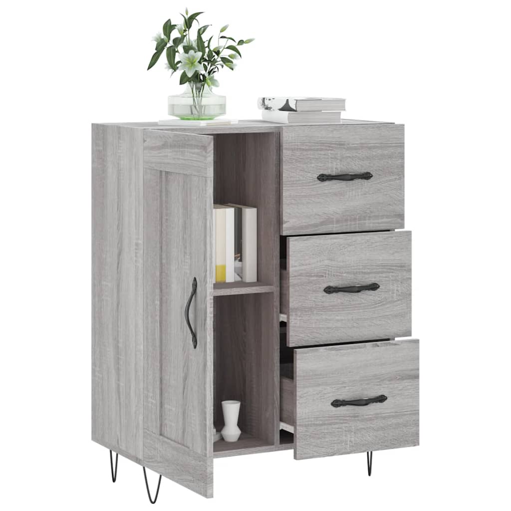 Credenza Grigio Sonoma 69,5x34x90 cm in Legno Multistrato - homemem39