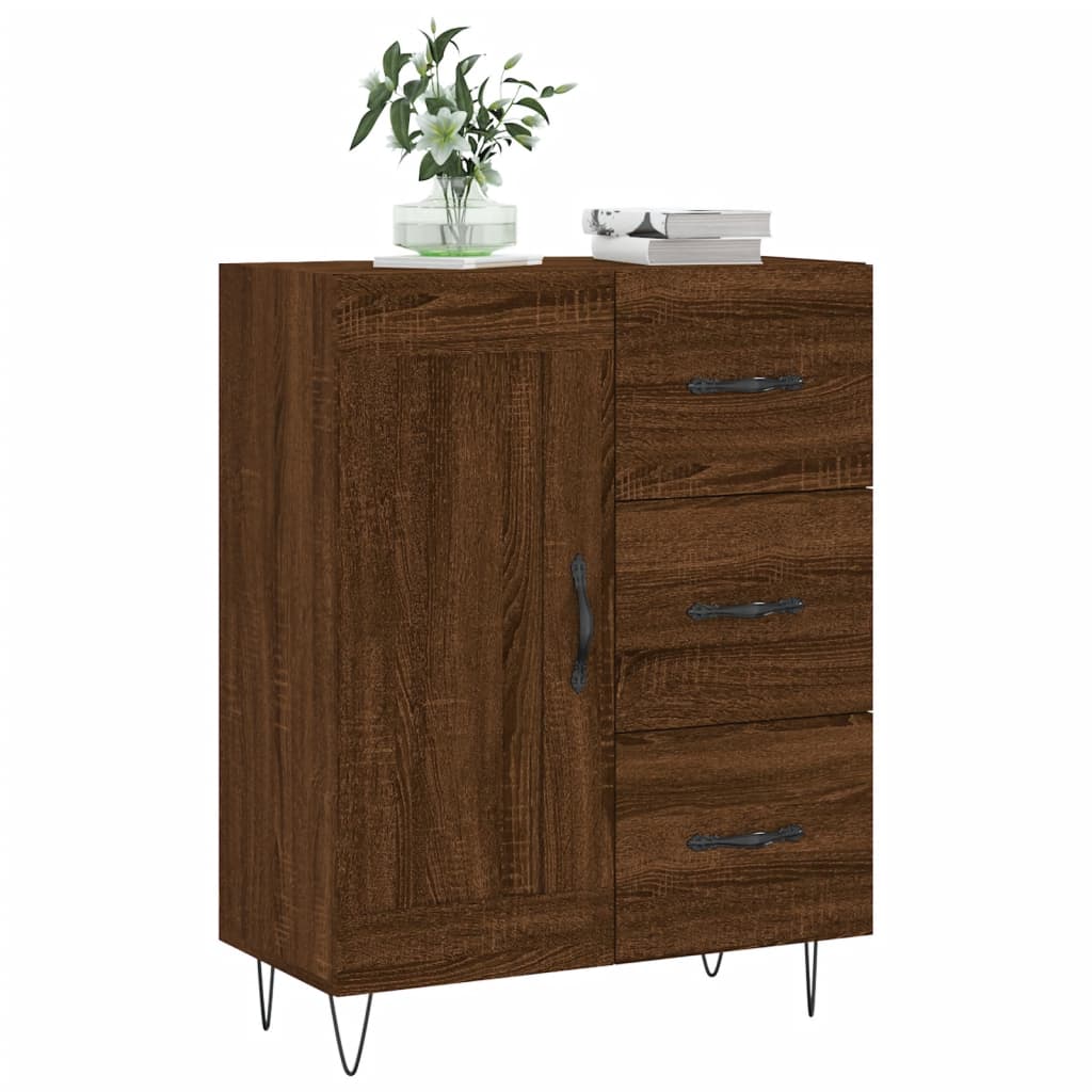 Credenza Rovere Marrone 69,5x34x90 cm in Legno Multistrato - homemem39