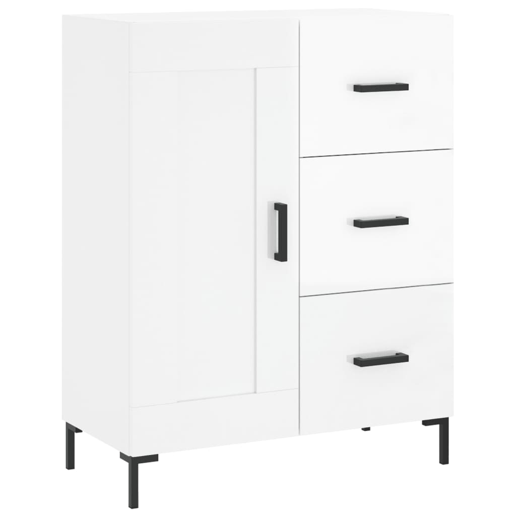 Credenza 69,5x34x90 cm in Legno Multistrato Bianco Lucido - homemem39