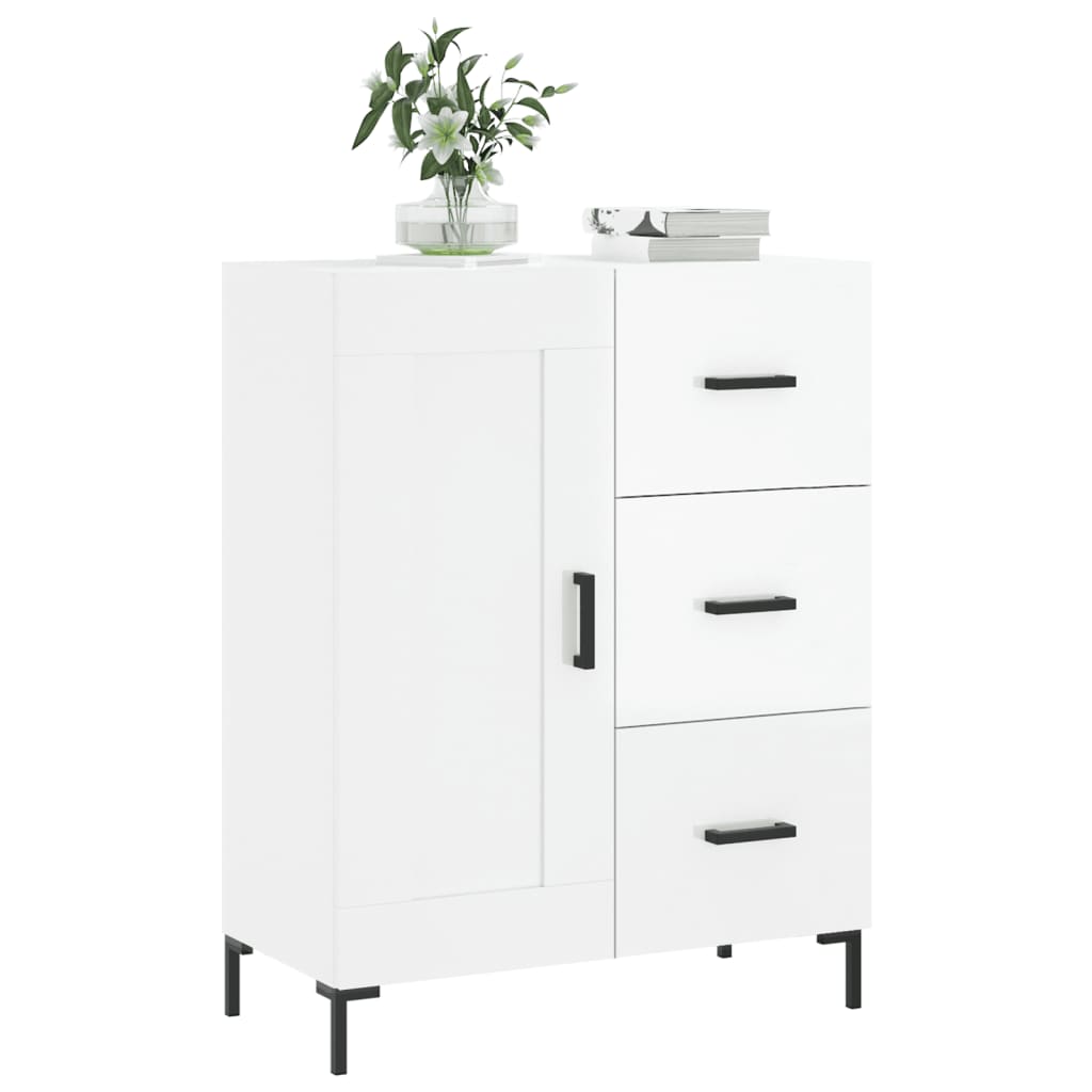 Credenza 69,5x34x90 cm in Legno Multistrato Bianco Lucido - homemem39