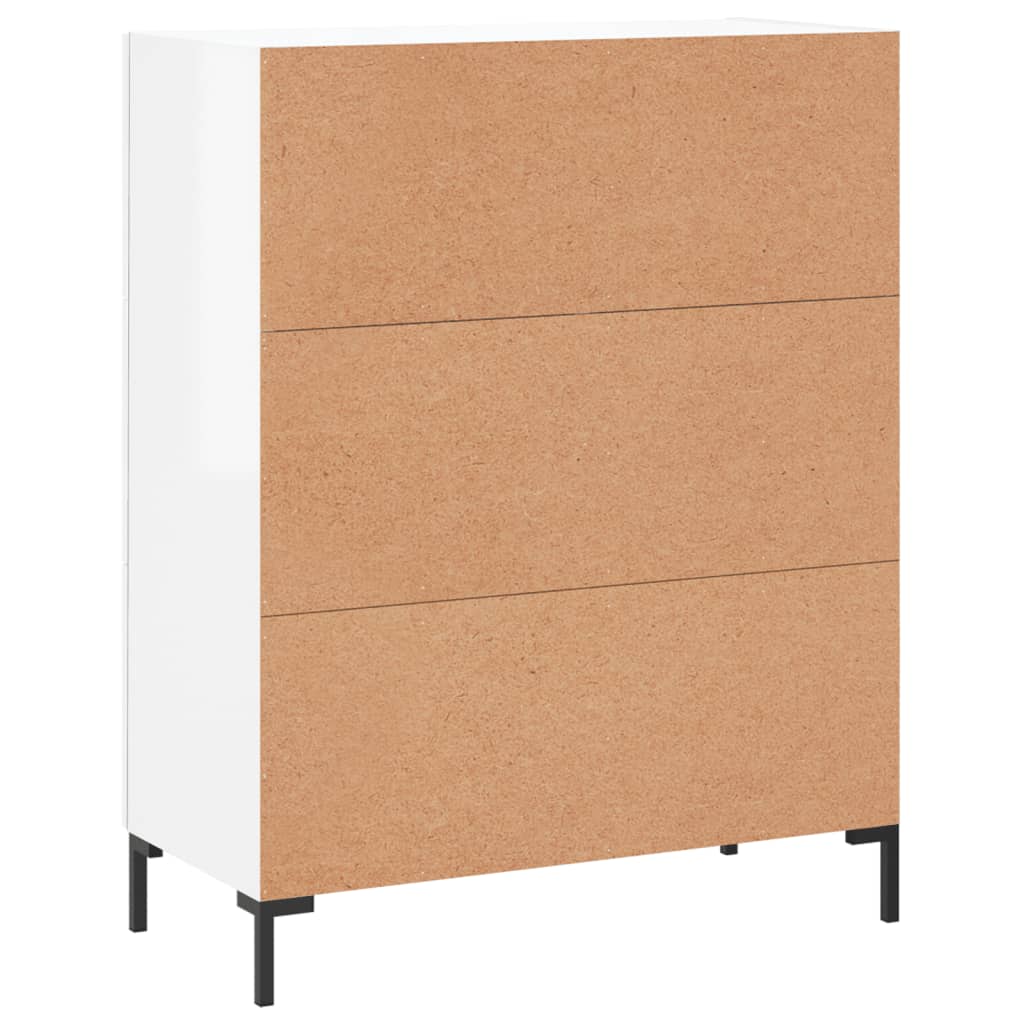 Credenza 69,5x34x90 cm in Legno Multistrato Bianco Lucido - homemem39